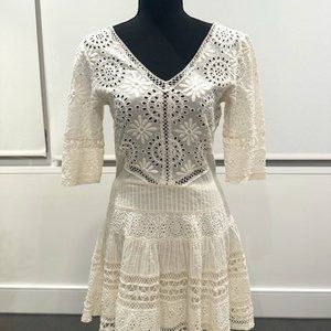 LOVE SHACK FANCY CROCHET OFF WHITE/CREAM DRESS 100% COTTON New with tags size 4